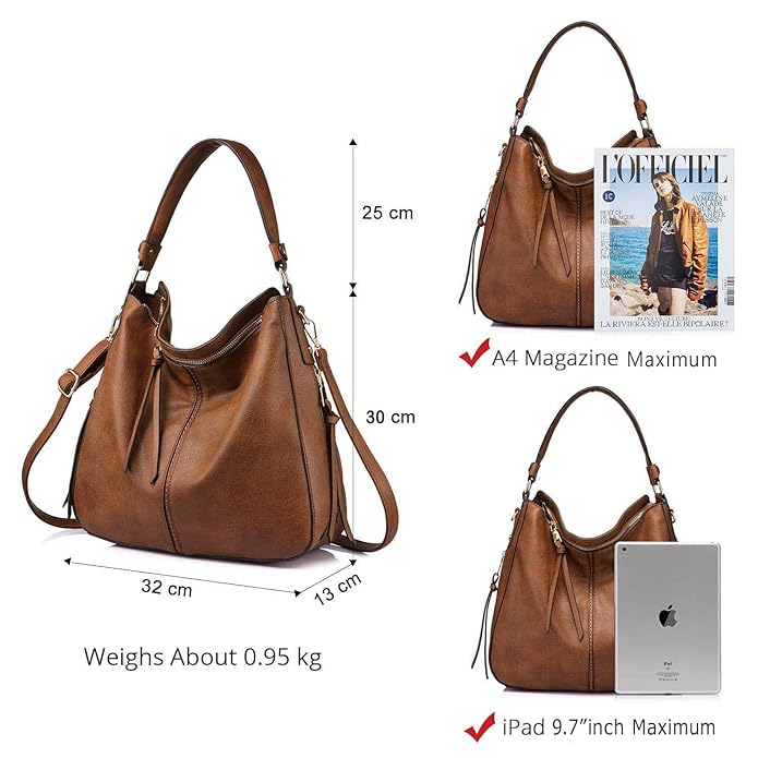 INOVERA (LABEL) Women Inovera Faux Leather Handbags Shoulder Hobo Bag Ladies Big Purse With Long Strap - Image 2